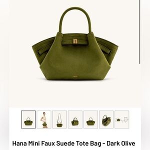 JW PEI Hana Mini Faux Suede Tote Bag - Dark Olive